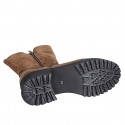 Bottes trois-quarts pour femme avec fermetures éclair latérales en daim marron talon 5 - Pointures disponibles:  32, 33, 34, 35, 42, 43, 44, 45, 46