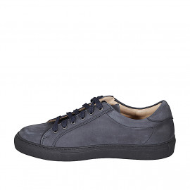 Sneaker à lacets pour homme avec semelle amovible en nubuck bleu foncé - Pointures disponibles:  37, 38, 46, 47, 48, 49, 51, 52 2