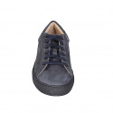 Sneaker à lacets pour homme avec semelle amovible en nubuck bleu foncé - Pointures disponibles:  37, 38, 46, 47, 48, 49, 51, 52