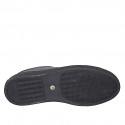 Sneaker baja con cordones para hombre con plantilla extraible en nobuk azul oscuro - Tallas disponibles:  37, 38, 46, 47, 48, 49, 51, 52