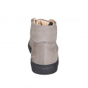 Sneaker stringata alte da uomo con plantare estraibile in nabuk taupe - Misure disponibili: 37, 38, 46, 47, 48, 49, 50, 51, 52