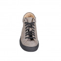 Sneaker alta con cordones para hombre con plantilla extraible en nobuk taupe - Tallas disponibles:  37, 38, 46, 47, 48, 49, 50, 51, 52