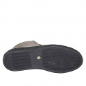 Sneaker stringata alte da uomo con plantare estraibile in nabuk taupe - Misure disponibili: 37, 38, 46, 47, 48, 49, 50, 51, 52
