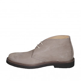 Chaussure sportif pour hommes avec lacets en nubuck taupe - Pointures disponibles:  37, 38, 46, 47, 48, 49, 50, 51, 52 2