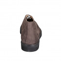 Men's sportive laced ankle shoe in dark brown nubuck leather - Available sizes:  37, 38, 46, 47, 48, 49, 50, 52