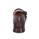 Mary Jane da donna con punta squadrata e cinturini in vernice bordeaux tacco 3 - Misure disponibili: 33, 35, 42, 43, 44, 45