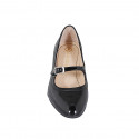Mary Jane pour femmes avec bout rondu en cuir verni noir talon 6 - Pointures disponibles:  32, 33, 34, 35, 42, 43, 44, 45