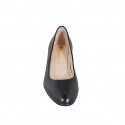Escarpin pour femmes à bout arrondi en cuir noir talon 6 - Pointures disponibles:  33, 34, 35, 42, 43, 44