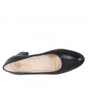 Decolté da donna a punta tonda in pelle nera tacco 6 - Misure disponibili: 33, 34, 35, 42, 43, 44