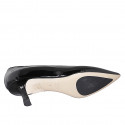 Escarpin à bout pointu pour femmes en cuir verni noir avec talon 6 - Pointures disponibles:  32, 33, 34, 35, 42, 43, 44, 45