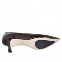 Escarpin à bout pointu pour femmes en cuir verni bordeaux talon 6 - Pointures disponibles:  32, 33, 34, 35, 42, 43, 44, 45