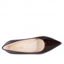 Women's pointy pump shoe in maroon patent leather heel 6 - Available sizes:  32, 33, 34, 35, 42, 43, 44, 45