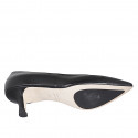 Decolté a punta da donna in pelle nera con tacco 6 - Misure disponibili: 32, 33, 34, 35, 42, 43, 44, 45