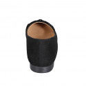 Woman's pointy-toe ballerina with metallic accessory in black suede heel 2 - Available sizes:  32, 33, 34, 35, 42, 43, 44