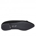 Woman's pointy-toe ballerina with metallic accessory in black suede heel 2 - Available sizes:  32, 33, 34, 35, 42, 43, 44