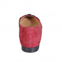 Woman's pointy-toe ballerina with metallic accessory in maroon suede heel 2 - Available sizes:  32, 33, 34, 35, 42, 43, 44, 45, 46