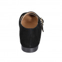 Ballerina Mary Jane da donna con cinturino e punta squadrata in camoscio nero tacco 2 - Misure disponibili: 33, 34, 35, 42, 43, 44, 45