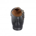 Mary Jane Ballerine à bout pointu avec trois courroies en cuir verni noir talon 2 - Pointures disponibles:  33, 34, 35, 42, 43, 44, 45