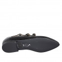 Ballerina Mary Jane a punta con tre cinturini in vernice nera tacco 2 - Misure disponibili: 33, 34, 35, 42, 43, 44, 45