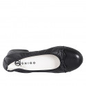 Ballerine pour femmes en cuir noir avec noeud et bout droit talon 2 - Pointures disponibles:  32, 33, 42, 43