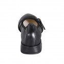 Ballerina Mary Jane a punta da donna in pelle nera tacco 2 - Misure disponibili: 32, 33, 35, 42, 43, 44, 45, 46