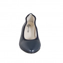 Bailarina a punta para mujer en piel azul tacon 2 - Tallas disponibles:  32, 33, 35, 42, 43, 45, 46