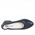 Ballerine pour femmes à bout pointu en cuir bleu talon 2 - Pointures disponibles:  32, 33, 35, 42, 43, 45, 46