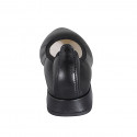 Woman's pointy-toe ballerina in black leather heel 2 - Available sizes:  32, 33, 34, 35, 42, 43