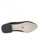 Ballerine pour femmes à bout pointu en cuir noir talon 2 - Pointures disponibles:  32, 33, 34, 35, 42, 43