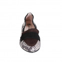 Mocassin à bout pointu pour femmes en cuir verni imprimé et daim noir et marron foncéet talon 2 - Pointures disponibles:  32, 33, 35, 42, 43, 44, 45, 46