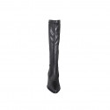 Botas para mujer en piel elastica negra con puntera tacon 4 - Tallas disponibles:  32, 33, 34, 35, 43, 44, 45