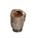 Ballerina Mary Jane da donna con cinturino e punta squadrata in camoscio verde tacco 2 - Misure disponibili: 33, 35, 42, 43, 44, 46