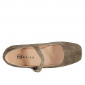 Mary Jane ballerine pour femmes à bout carré en daim vert avec courroie talon 2 - Pointures disponibles:  33, 35, 42, 43, 44, 46