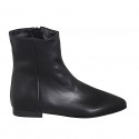 Stivaletto a punta da donna con cerniera interna in pelle nera con tacco 2 - Misure disponibili: 33, 34, 35, 42, 43, 44, 45