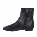 Stivaletto a punta da donna con cerniera interna in pelle nera con tacco 2 - Misure disponibili: 33, 34, 35, 42, 43, 44, 45