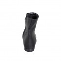 Woman's ankle-high boot with pointy toe with inner zip in black leather heel 2 - Available sizes:  33, 34, 35, 42, 43, 44, 45