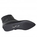 Stivaletto a punta da donna con cerniera interna in pelle nera con tacco 2 - Misure disponibili: 33, 34, 35, 42, 43, 44, 45