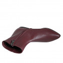Stivaletto a punta da donna con cerniera interna in pelle bordeaux con tacco 2 - Misure disponibili: 33, 34, 35, 42, 43, 44, 45