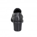 Chaussure Oxford pour femmes à lacets en cuir noir avec bout golf talon 7 - Pointures disponibles:  32, 33, 34, 35, 42, 43, 44, 45, 46
