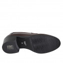 Mocasín para mujer en piel marron tacon 5 - Tallas disponibles:  32, 33, 35, 43, 45