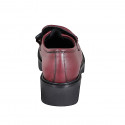 Mocassin pour femmes avec elastique et accessoire en cuir bordeaux talon 4 - Pointures disponibles:  32, 33, 34, 35, 42, 43, 44, 45, 46, 47
