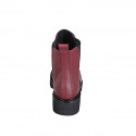 Stivaletto da donna con elastici in pelle bordeaux con tacco 4 - Misure disponibili: 32, 35, 42, 43, 44, 45, 46, 47
