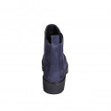 Botines para mujer con elasticos en gamuza azul tacon 4 - Tallas disponibles:  32, 33, 34, 35, 42, 43, 44, 45, 46, 47