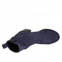 Stivaletto da donna con cerniera e fibbia in camoscio blu tacco 5 - Misure disponibili: 32, 33, 35, 42, 44, 45