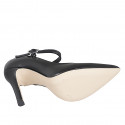 Escarpins Mary Jane à bout pointu en cuir noir talon 10 - Pointures disponibles:  31, 32, 33, 34, 35, 42, 43, 44, 45