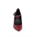 Pointed-toe Mary Jane pumps in maroon leather heel 10 - Available sizes:  31, 32, 33, 34, 35, 42, 44, 45