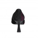 Escarpin à bout pointu pour femmes en daim noir et bordeaux talon bobine 8 - Pointures disponibles:  32, 33, 34, 35, 42, 43, 44, 45