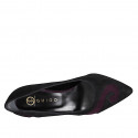 Decolté a punta da donna in camoscio nero e bordeaux tacco a rocchetto 8 - Misure disponibili: 32, 33, 34, 35, 42, 43, 44, 45