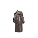 Chaussure Oxford pour femmes à lacets en cuir marron avec bout golf et talon 5 - Pointures disponibles:  32, 33, 34, 35, 42, 43, 44, 45, 46