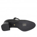 Mary Jane pour femmes avec bout rondu en cuir verni noir talon 5 - Pointures disponibles:  32, 33, 34, 35, 42, 43, 44, 45, 46